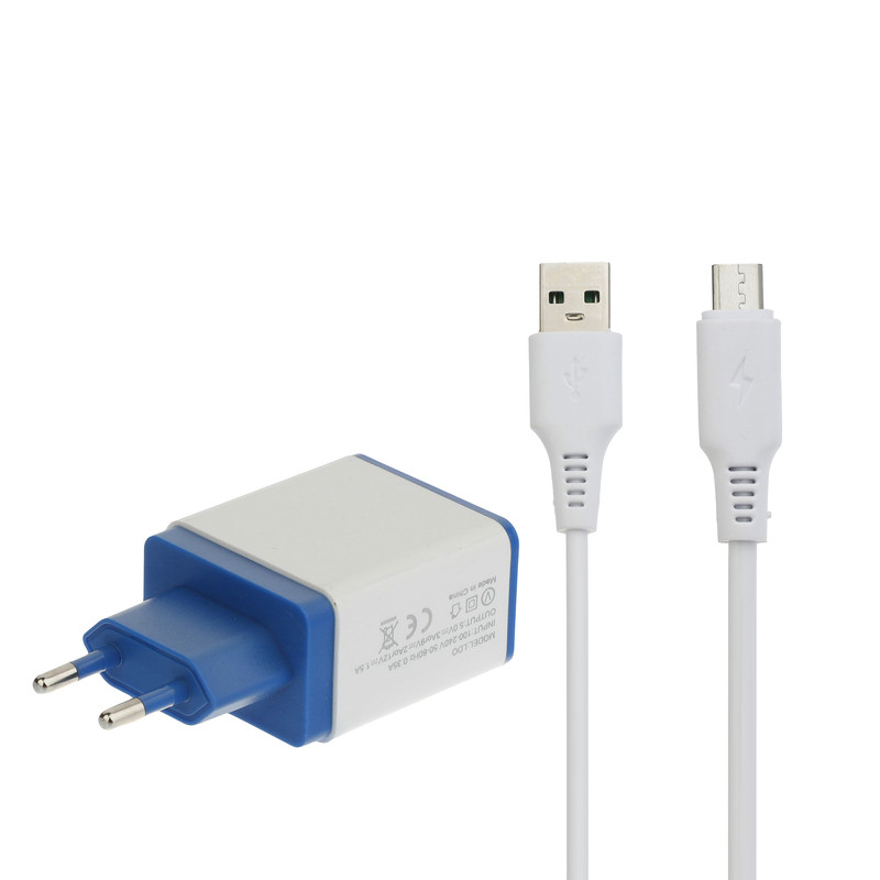 شارژر دیواری مدل A100 به همراه کابل تبدیل MicroUSB