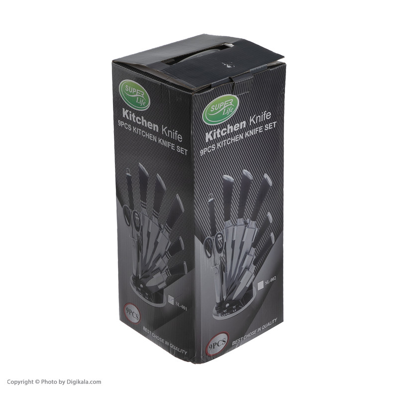 سرویس چاقو آشپزخانه 9 پارچه سوپر لایف کد 002
