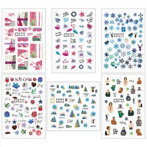 برچسب لنز ناخن مدل زمستان مجموعه 6 عددی 