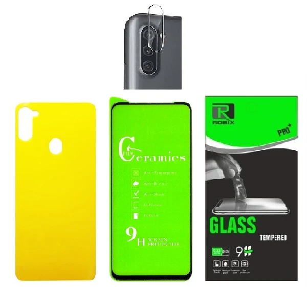 محافظ صفحه نمایش وپشت گوشی روبیکس مدلCRA11مناسب برای گوشی موبایل سامسونگ Galaxy A11 به همراه محافظ لنز دوربین