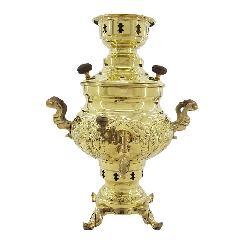  سماور ذغالی برنجی مدل عدسی کد bst-205
