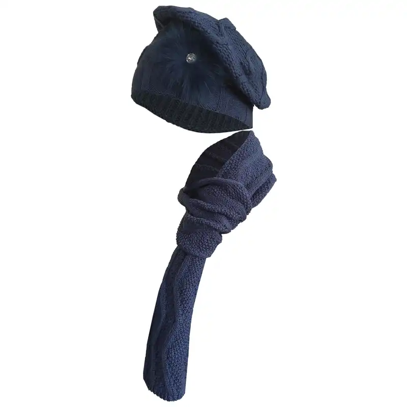 ست کلاه و شال گردن و دستکش بافتنی زنانه سام مدل 120