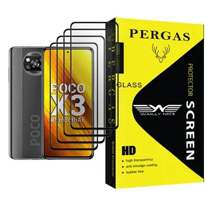 Waily Nice Pergas Glass MIX004 Screen Protector For Xiaomi Poco X3 Pack Of 4