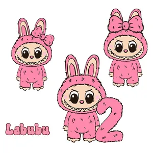 استیکر پارچه و لباس پاد آفرین مدل عروسک لبوبو Labubu کد S1147