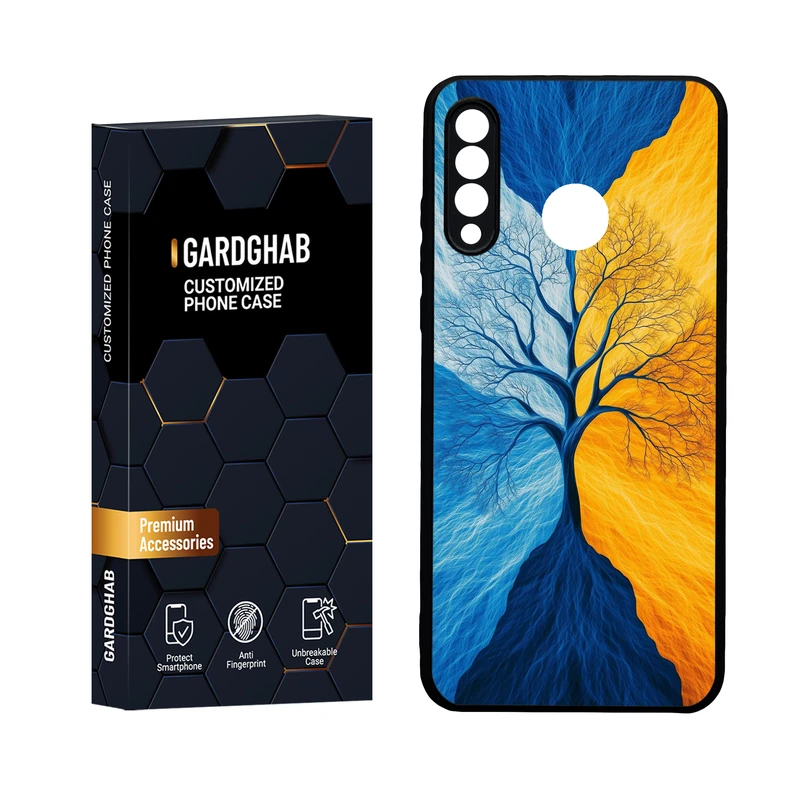 کاور گارد قاب مدل دور ژله ای پشت گلس هنری مناسب برای گوشی موبایل هوآوی P30 Lite