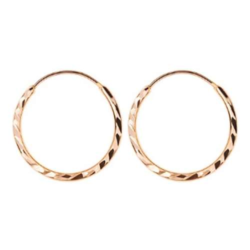 گوشواره طلا 18 عیار زنانه وی وی گلد گالری مدل حلقه ای تراش 