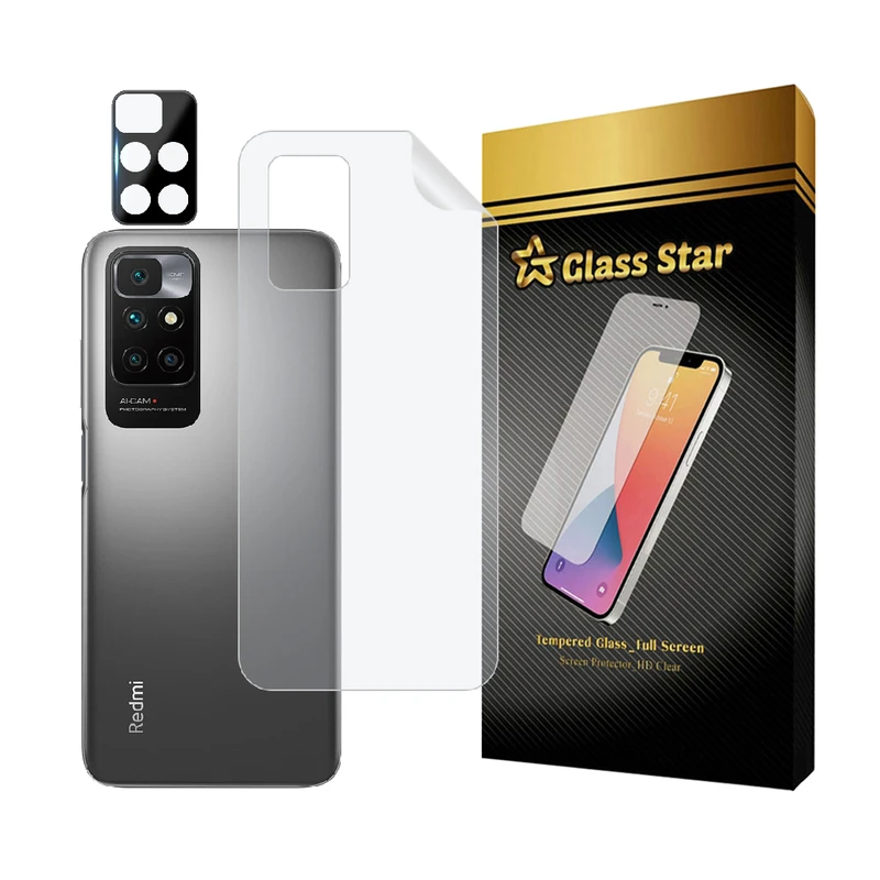 محافظ پشت گوشی گلس استار مدل MTBFULG مناسب برای گوشی موبایل شیائومی Redmi 10 به همراه محافظ لنز