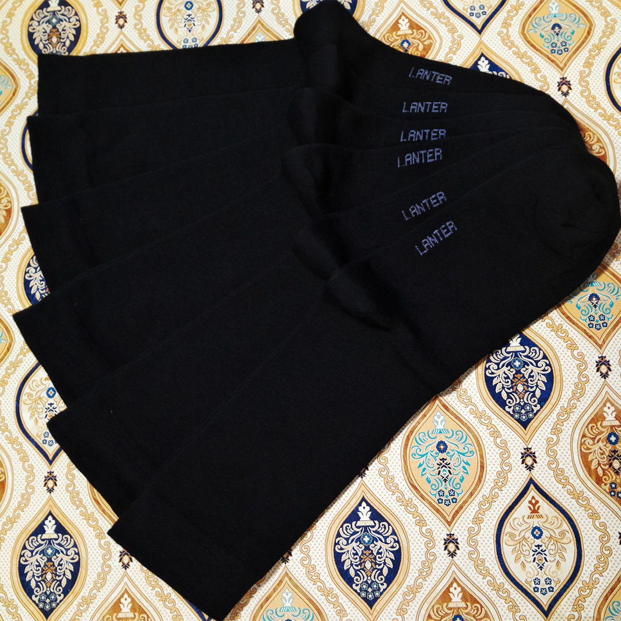 جوراب ساق بلند مردانه لنتر مدل ساده کد SAM  رنگ مشکی مجموعه 12 عددی -  - 3