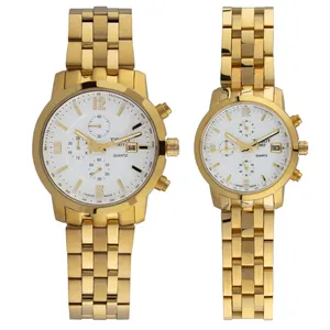 ست ساعت مچی عقربه ای زنانه و مردانه تیسوت مدل Master quality Tachymeter T055417AAG14 کد WS-37