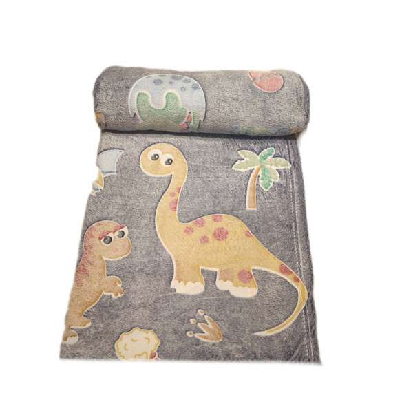 پتو مسافرتی یک نفره مدل شبنما دایناسور6 سایز 200x150 سانتی‌متر