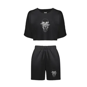 ست نیم تنه و شلوارک زنانه مدل skull