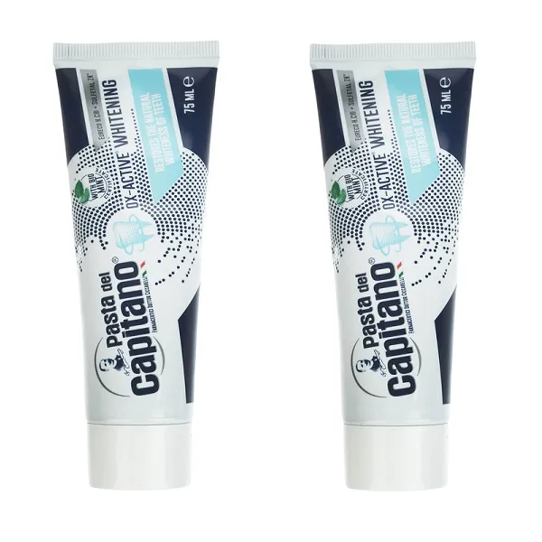 خمیر دندان پاستا دل کاپیتانو مدل OX-active Whitening حجم 75 میلی لیتر بسته 2 عددی