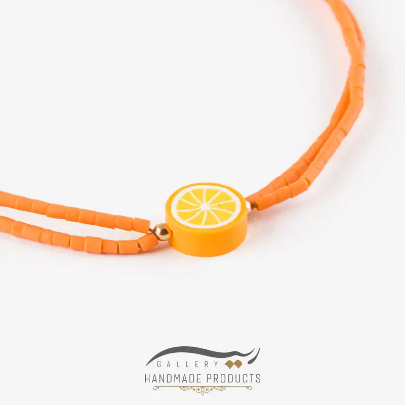 پابند طلا 18 عیار زنانه ریسه گالری مدل پرتقالی 2072