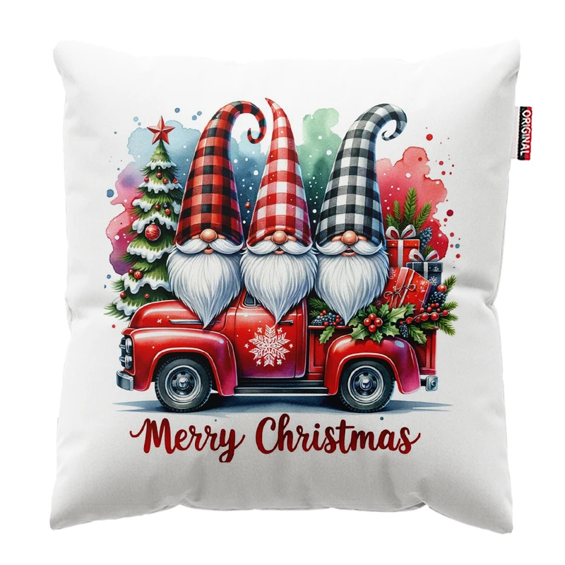 کوسن پاد آفرین مدل کریسمس طرح بابانوئل کاج گوزن آدم برفی کد PK402595 سایز 40*40 سانتی متر