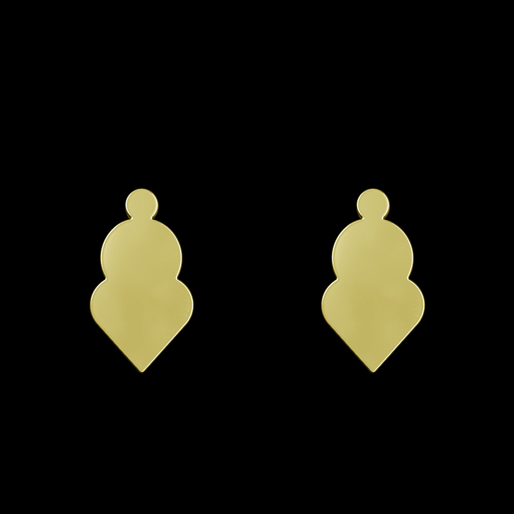 گوشواره طلا 18 عیار زنانه مدوپد مدل هندسی کد GA1-10109