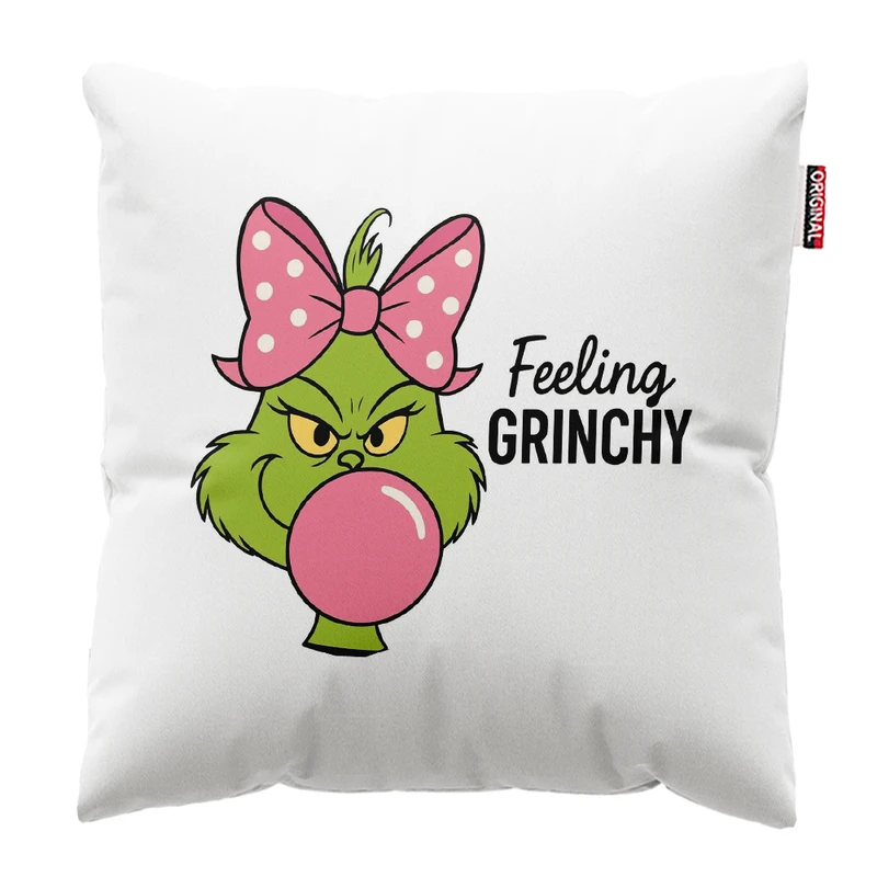 کوسن پاد آفرین مدل کریسمس طرح انیمیشن گرینچ کد PK302506 سایز 30*30 سانتی متر