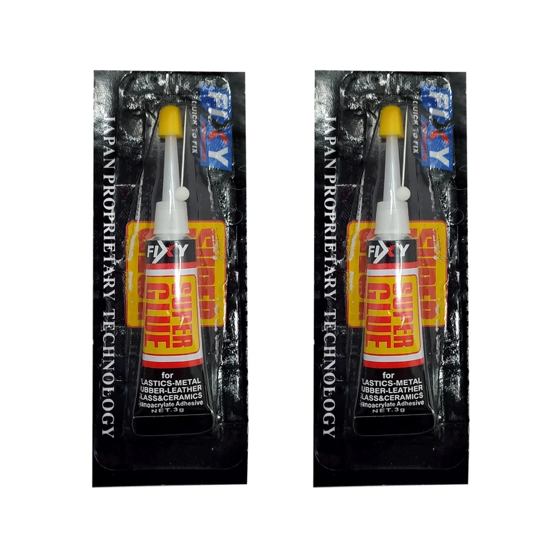 چسب قطره ای فیکسی مدل super gulue وزن سه گرم بسته 2 عددی