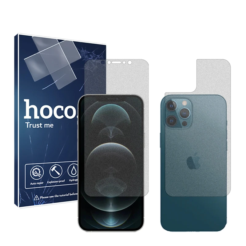 محافظ صفحه نمایش مات هوکو مدل HyMTT مناسب برای گوشی موبایل اپل iPhone 12 Pro Max به همراه محافظ پشت گوشی