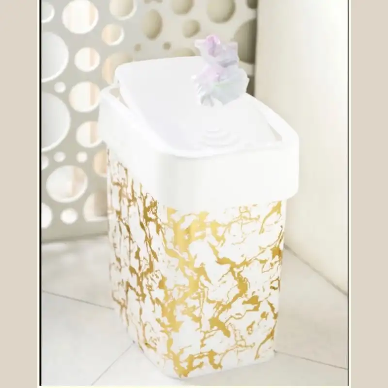 سطل زباله بادبزنی مدل ماربل