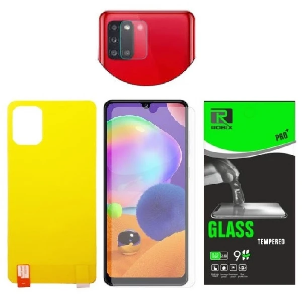 محافظ صفحه نمایش روبیکس مدل SA-A31 مناسب برای گوشی موبایل سامسونگ Galaxy A31 به همراه محافظ پشت گوشی و محافظ لنز دوربین