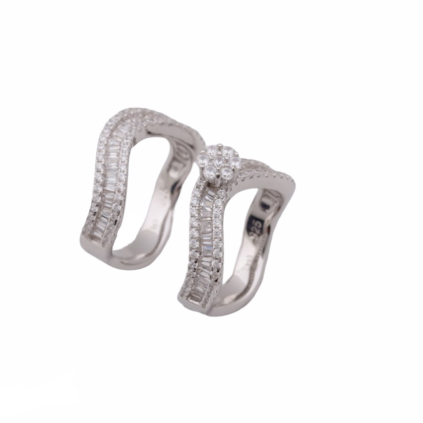 انگشتر نقره زنانه مدل 263 A مجموعه 2 عددی