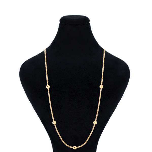 گردنبند طلا 18 عیار زنانه ماوی گالری مدل پاپ کورن و گوی گردنبند طلا 18 عیار زنانه ماوی گالری مدل پاپ کورن و گوی