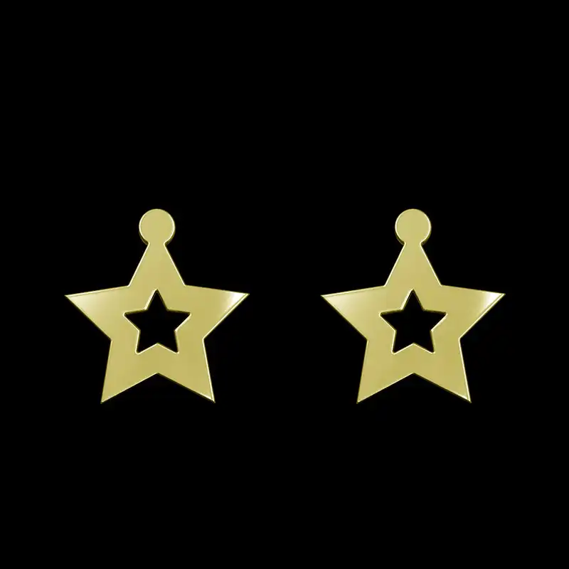 گوشواره طلا 18 عیار زنانه مدوپد مدل ستاره کد GA1-15583