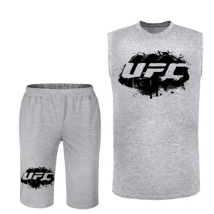ست تاپ و شلوارک مردانه مدل ufc  کد 160 رنگ طوسی