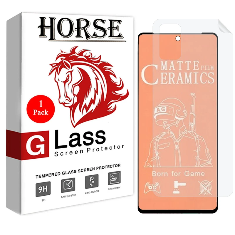 محافظ صفحه نمایش مات هورس مدل 2CMN مناسب برای گوشی موبایل سامسونگ  Galaxy A51 4G به همراه محافظ پشت گوشی
