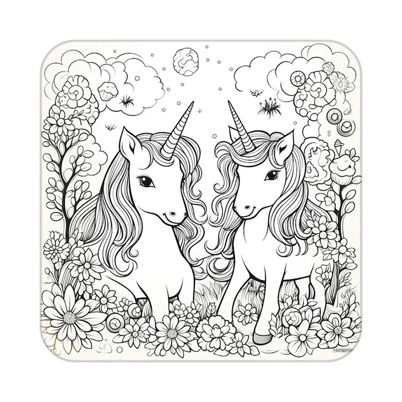 زیر لیوانی کاکتی طرح اسب تک شاخ و یونیکورن مدل mp30377