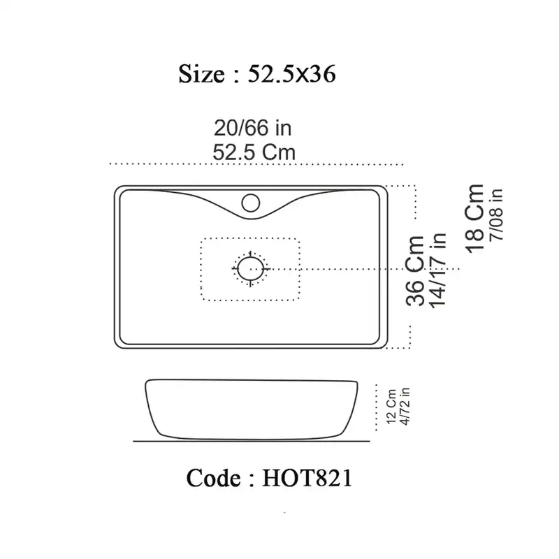 کاسه روشویی گاتریا مدل هما مستطیل 01