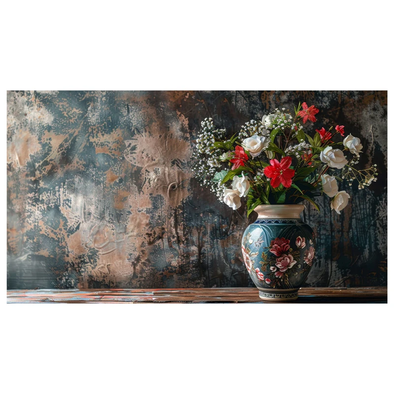 فرش پارچه‌ای مدل فرشینه طرح گلدان زینتی کد AR3060326