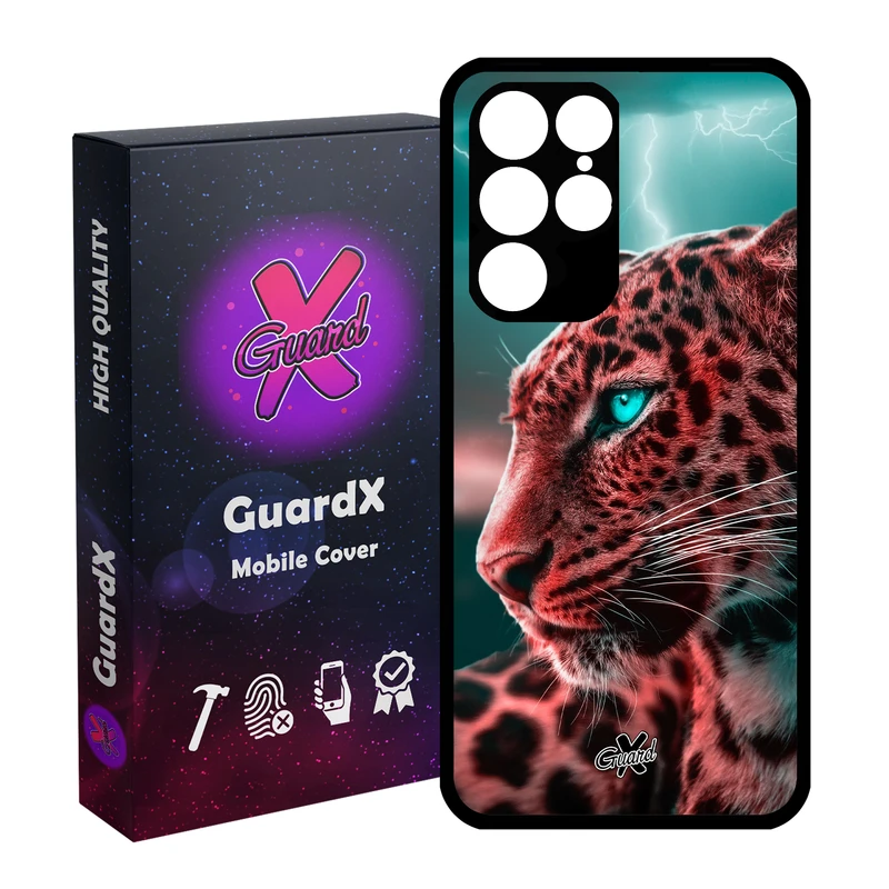 کاور گارد ایکس طرح پلنگ مدل Glass10233 مناسب برای گوشی موبایل سامسونگ Galaxy S22 Ultra