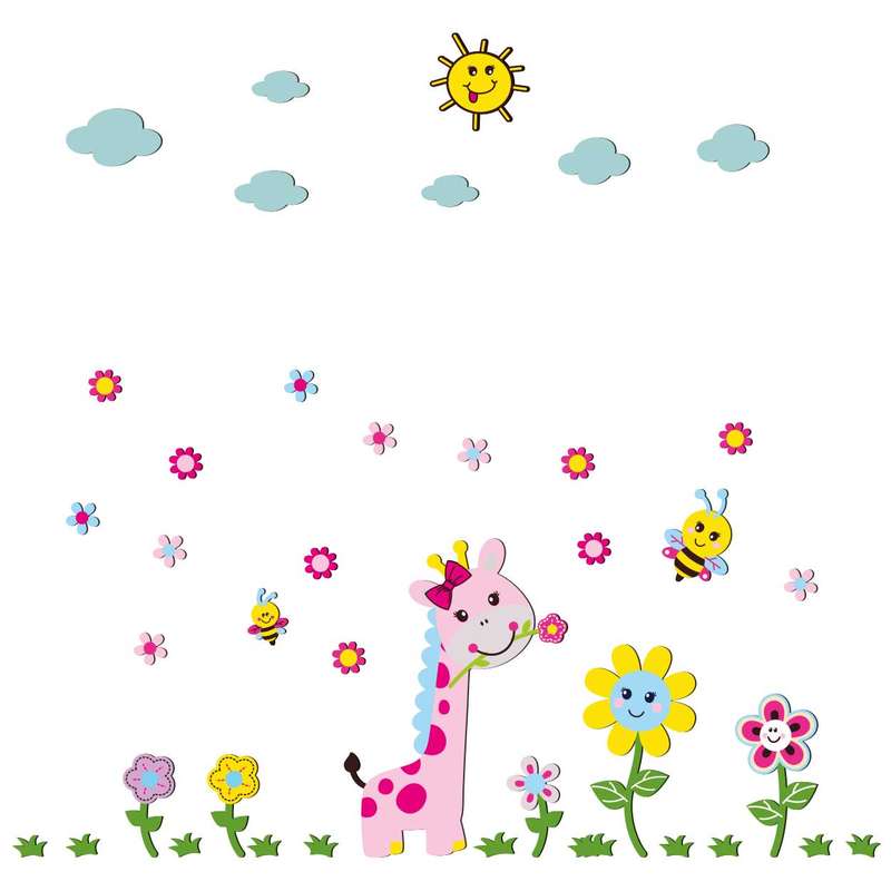 استیکر چوبی کودک باروچین مدل زرافه کوچولو کد 775