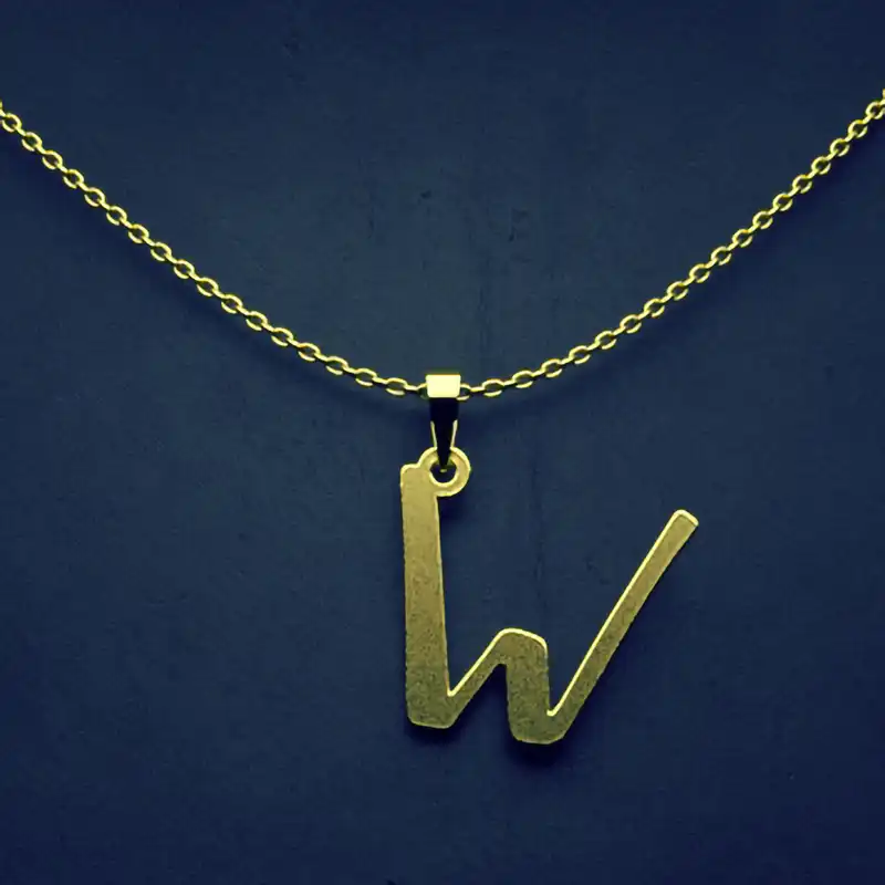 گردنبند طلا 18 عیار زنانه مدوپد مدل حرف W کد H3-1-1231