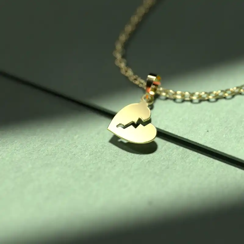 گردنبند طلا 18 عیار زنانه مدوپد مدل قلب کد JJ1160