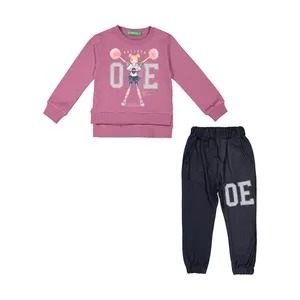 ست سویشرت و شلوار دخترانه مدل دختر OE رنگ بنفش