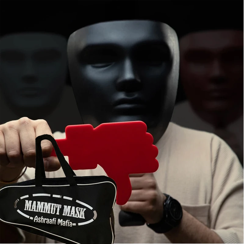 عکس شماره 23 : ماسک ایفای نقش اشرافی مدل مافیا بسته 12 عددی به همراه کیف