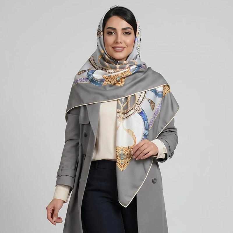 روسری زنانه آنالیا مدل ابریشم کد 9605
