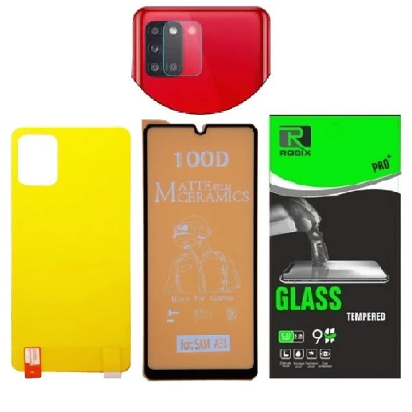 محافظ صفحه نمایش مات روبیکس مدل CR-A51 مناسب برای گوشی موبایل سامسونگ Galaxy A51 به همراه محافظ لنز دوربین و محافظ پشت گوشی