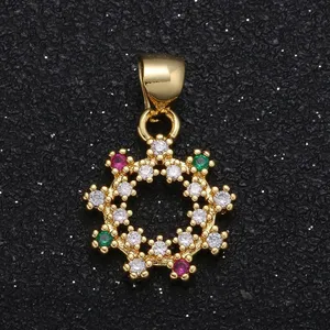 آویز گردنبند طلا 18 عیار زنانه قیراط طرح دونه برف کد GH2671