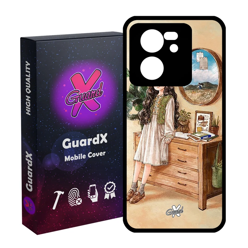 کاور گارد ایکس طرح دختر مدل Glass10308 مناسب برای گوشی موبایل شیائومی 13T/13T Pro/Redmi K60 Ultra