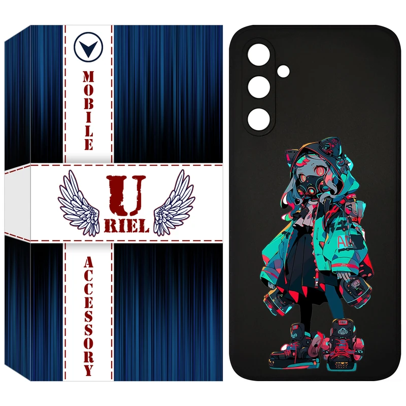 کاور یوریل قاب مدل KSH کد 58 طرح دخترگربه ای مناسب برای گوشی موبایل سامسونگ Galaxy A34