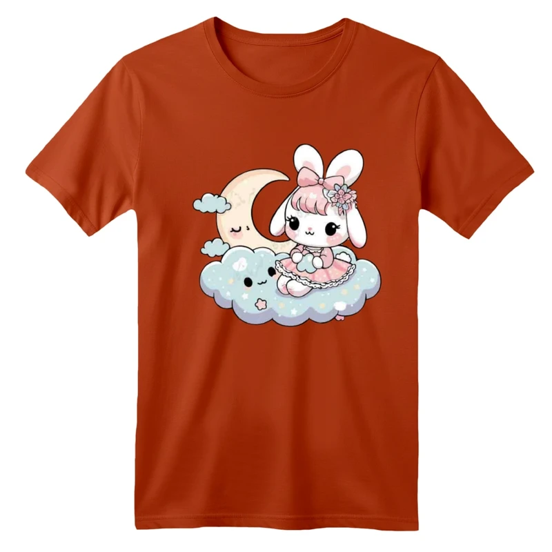 تی شرت آستین کوتاه بچگانه مدل خرگوش و ابر