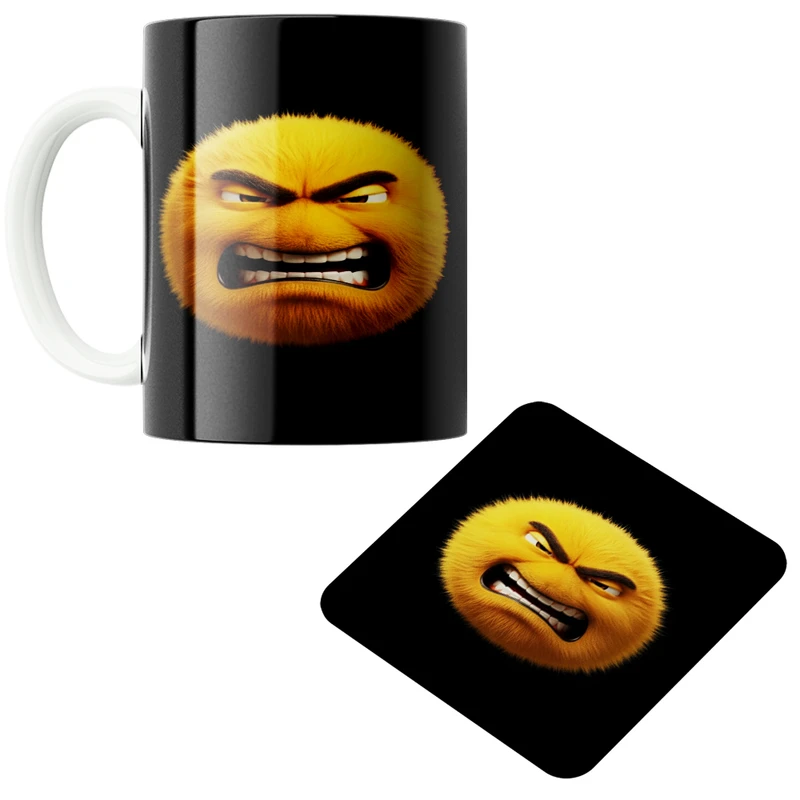 ماگ پاد آفرین مدل ایموجی کد 66 به همراه زیر لیوانی