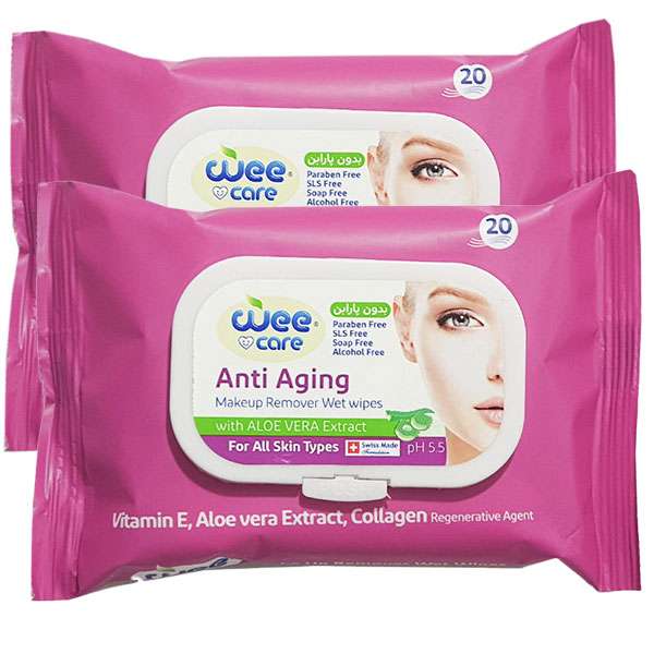 دستمال مرطوب وی کر مدل New Anti Aging مجموعه 2 عددی دستمال مرطوب وی کر مدل New Anti Aging مجموعه 2 عددی