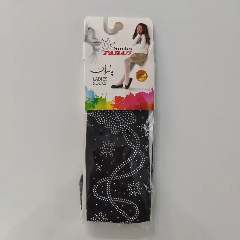 جوراب شلواری دخترانه نارپام مدل نگینی پروانه