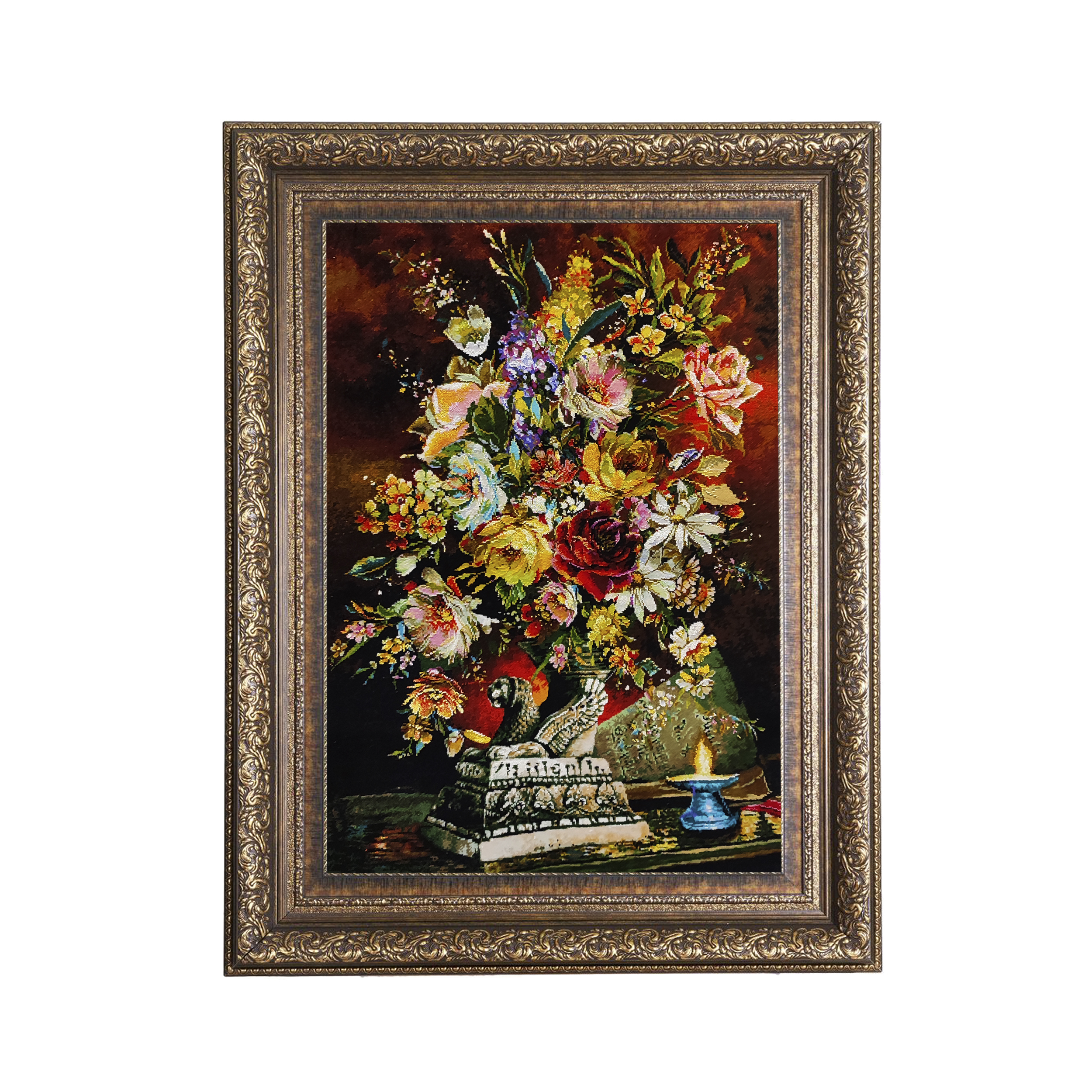 تابلو فرش دستباف طرح دسته گل مدل RAR