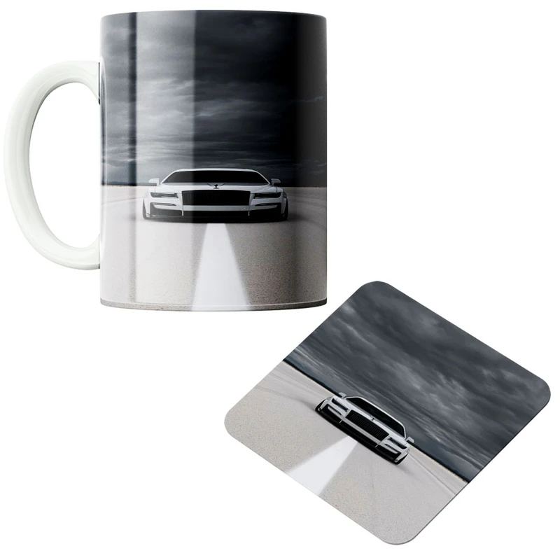 ماگ پاد آفرین مدل ماشین کد 568 به همراه زیر لیوانی 