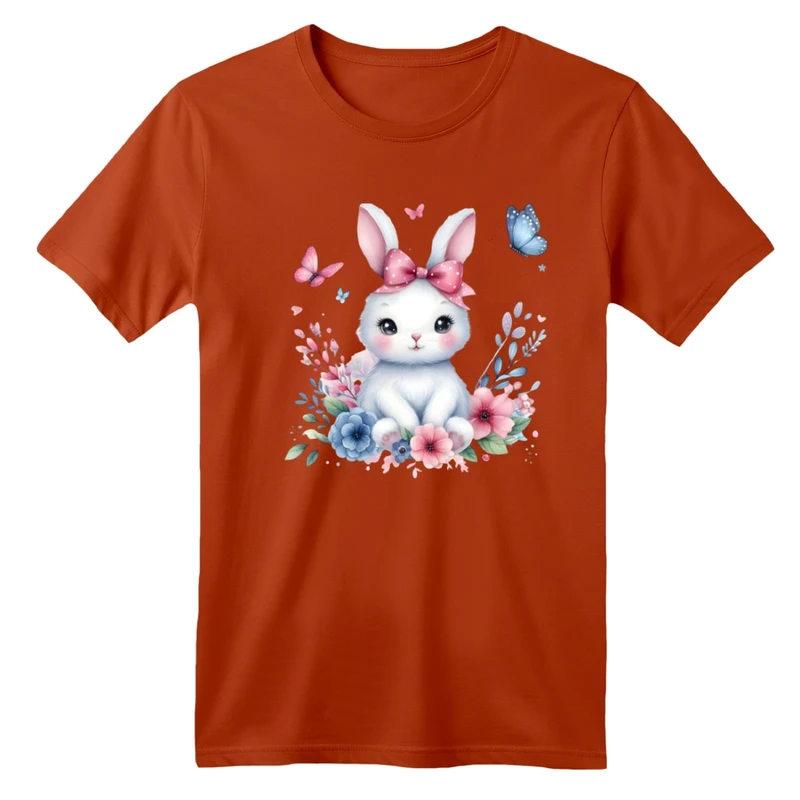 تی شرت آستین کوتاه بچگانه مدل خرگوش و پروانه